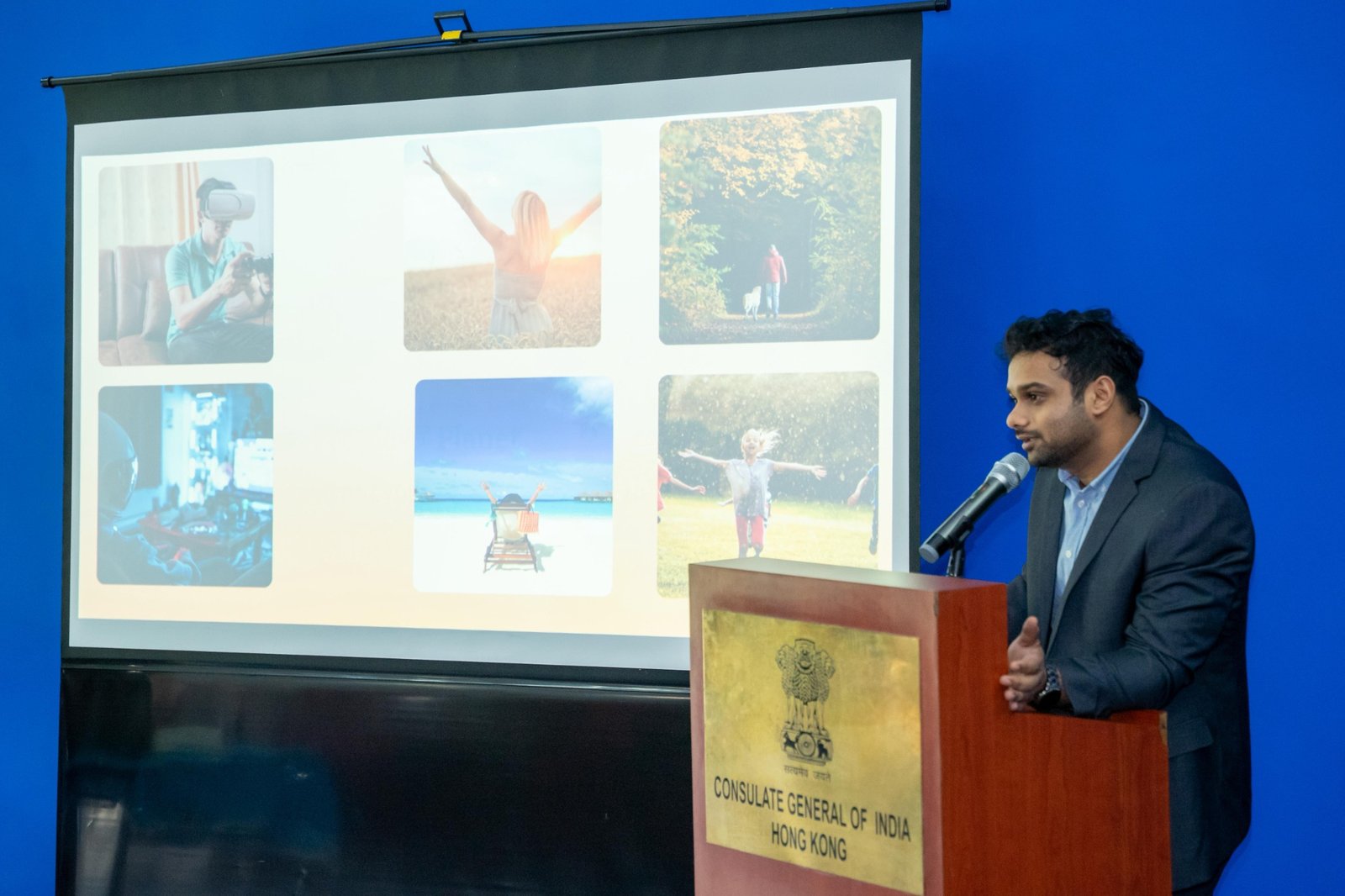 Dr. Mohan speaking at an international event